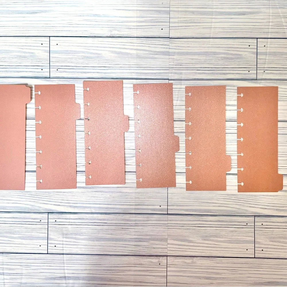 Happy planner skinny mini size tab dividers rose gold color
